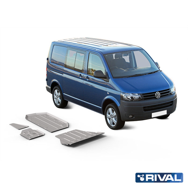 Skid Plate Set (Engine, Gearbox, Fuel Tank, Differential) Volkswagen Caravelle 2003-2009; 2009-2015; 2015-2019; 2020-; Multivan 2003-2009; 2009-2015; 2015-2019; 2020-; Transporter 2003-2009; 2009-2015; 2015-2019; 2020-; 2 l. / gasoline; 2 l. / diesel